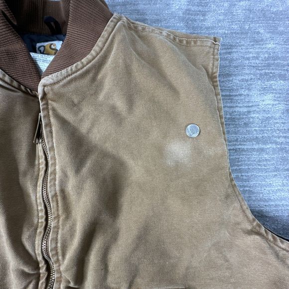 CARHARTT V02 Duck Canvas Vest Quilt Lined Brown Vintage USA Made Size 4XL - Picture 9 of 9